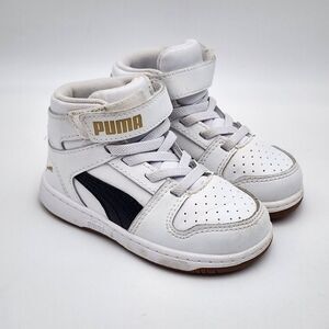 Puma High Tops Sneakers Shoes‎ Toddler Size 6C White Black Kids Boys